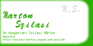marton szilasi business card