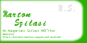 marton szilasi business card